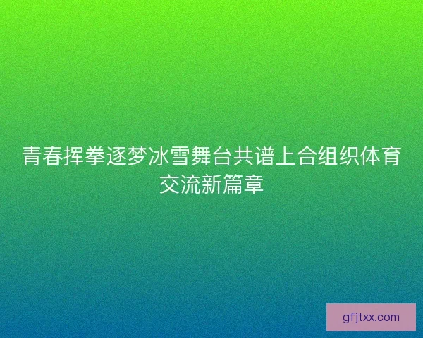 青春挥拳逐梦冰雪舞台共谱上合组织体育交流新篇章