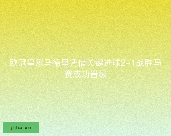 欧冠皇家马德里凭借关键进球2-1战胜马赛成功晋级